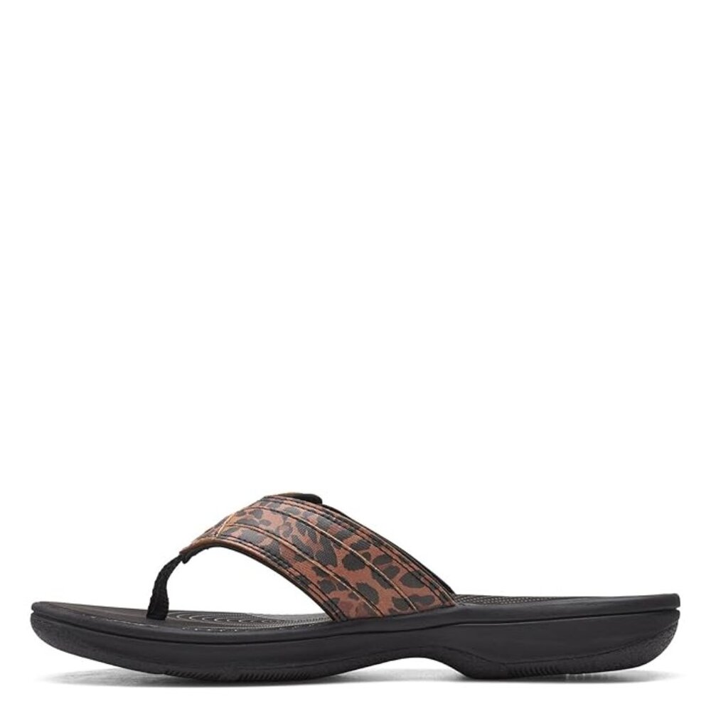 CLARKS CLOUDSTEPPERS CUSHION SOFT BREEZE SEA BLACK TAN ANIMAL PRINT NEW SIZE 6 - Picture 3 of 13